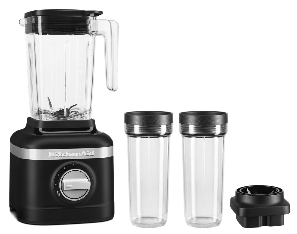 K150 3 Speed Ice Crushing Blender with 2 Personal Blender Jars - Black Matte | KitchenAid US