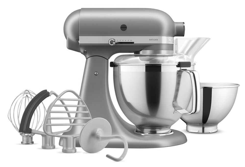 Artisan® Series 5 Quart Tilt-Head Stand Mixer with Premium Accessory Pack - Contour Silver | KitchenAid US